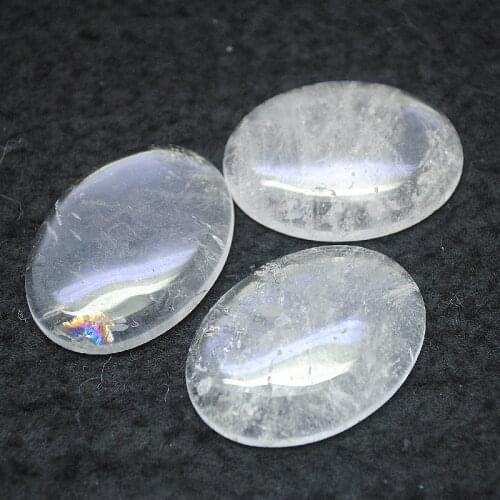 3PCS Nature Clear White Crystal Cabochons No HOLE Oval Shape 30X40MM Loose Beads DIY Jewelry Accessories And Findings Free Ships