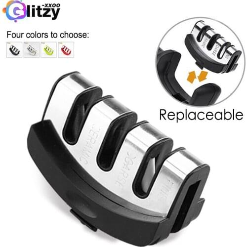 3 Stage knife Sharpener Spare Slot For Replacement Colorful Diamond Fine Chef Cooking Tool