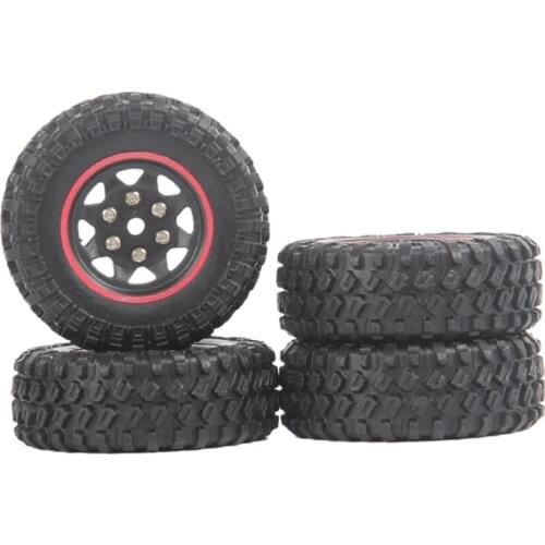 4X RC Car 50mm Rubber Tyre Wheel Rim Set for SCX24 YKC01CM JIMNY 1:16 RC Rock Crawler Car DIY Parts Accessories