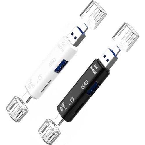 5 in 1 Type-C Micro USB OTG Dock TF Memory Card Reader Multifunction USB HUB Compact Flash Card Adapter for Laptop New