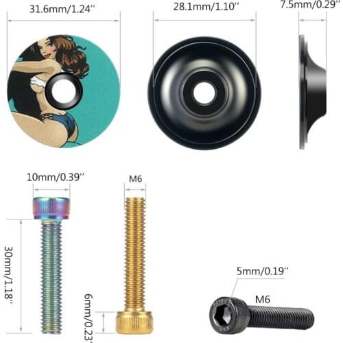 55KD MTB Road Bike Bowl Cover Bicycle Stem Top for 28.6mm Fork Tube Headset Cycling Accessories