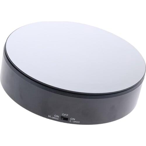 ABS Electric Rotating Turntable Display Stand Merchandise Display Base for Display Jewelry Digital Product Watch Black