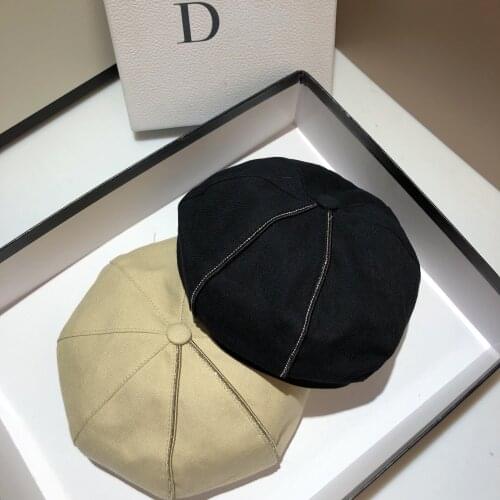 Fashion Beret Hats For Women Winter Solid Cotton Berets Simplicity Casual Hat Street Shot Personality Eight Slices Painter Cap