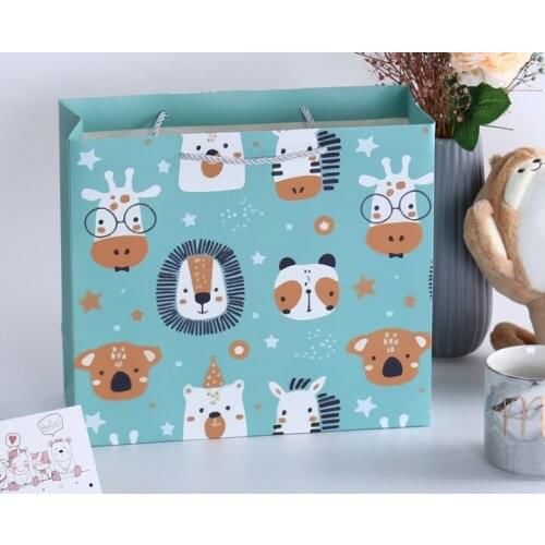 Large Reusable Strong Kraft Paper Rope Handle Gift Bag with Ribbon Closure Paperboard UV Coating Varnishing Embossing --XP2250