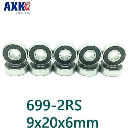 Axk Free Shipping 699-2rs 699 Rs Hybrid Ceramic Deep Groove Ball Bearing 9x20x6mm For Bicycle Part Hubs