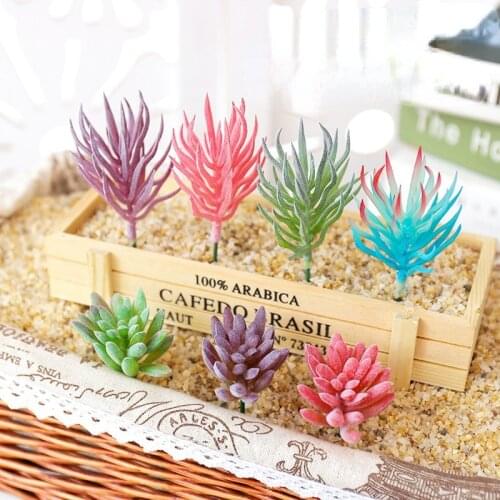 Artificial Flocking Succulents Plants DIY Home Garden Bedroom Living Room Decoration Flower Arrangement Fake Plants Bonsai