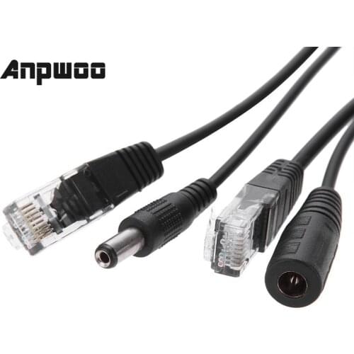 POE Adapter cable RJ45 Injector Splitter Kit Tape Screened Passive Power Over Ethernet12-36v Synthesizer Separator Combiner