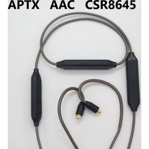 APTX Wireless Headset Cable Dual Battery CSR8645 Chip AAC Bluetooth Headset Cable MMCX Upgrade Audio Cable for Shure SE535 UE900