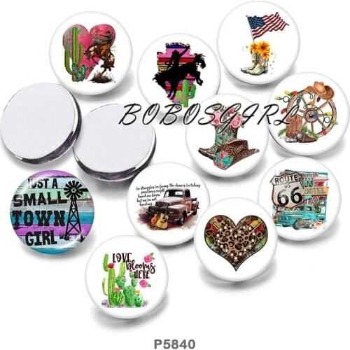 Cowboy Leopard 12mm18mm 20mm Snap button jewelry DIY Bracelet Round photo glass cabochons P5840