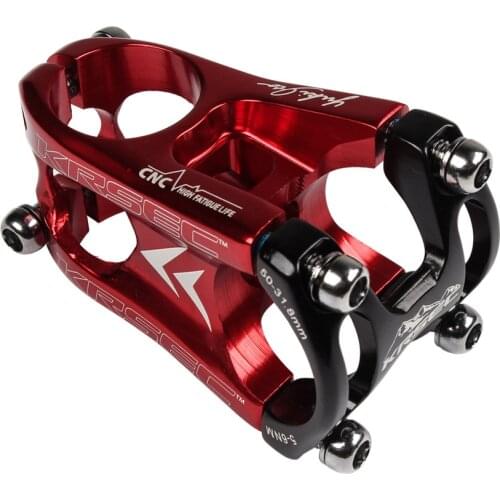 KRSEC MTB Bike Short Stem 50mm Ultralight CNC Hollow Stems for Bicycle 31.8mm Handlebar