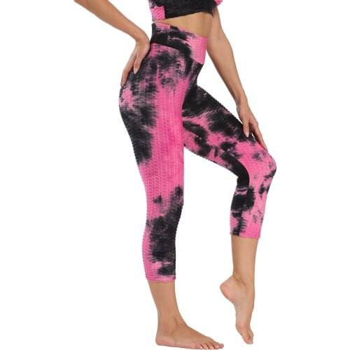 Fashion Printed Yoga Leggings Women Sport Fitness Calf Length Yoga Pants Women Workout Compression Leggings Sweat Training Pants