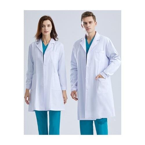 Summer quality nursing clothes white coat spa work clothes beauty salon white robe experimental work clothes frosted uniform