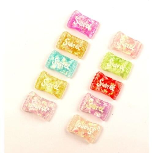 LF 20Pcs Mixed Resin Bling Sweet Decoration Crafts Flatback Cabochon Kawaii DIY Embellishments For Scrapbooking Accessories