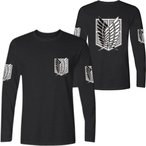 LUCKYFRIDAYF anime Attack on titan print sport t-shirts women men t shirts casual tee shirt long sleeve t-shirt sweatshirts tops