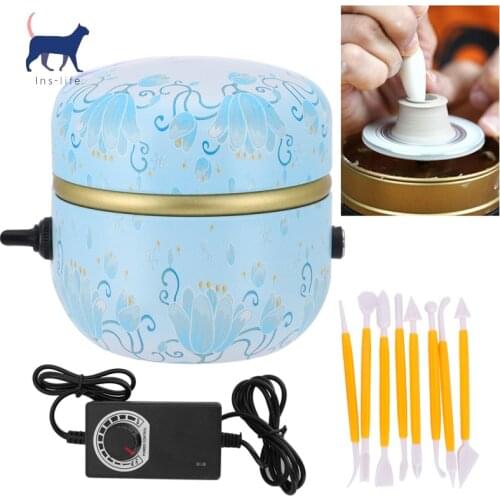 Mini Pottery Wheel Machine DC12V 2A Ceramic Tools Stepless Speed Regulation Work Clay Art Craft For Adult Children