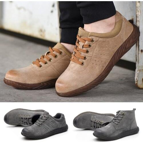 Mens Breathable Protective Shoes Wear-resistant Anti-smashing Anti-piercing Work Protective Shoes -OPK