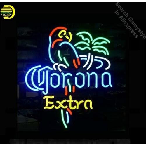 Corona EXTRA PARROT NEON SIGN 10kv Signboard REAL GLASS BEER BAR PUB Sign Billiards display Restaurant Shop outdoor Light Signs