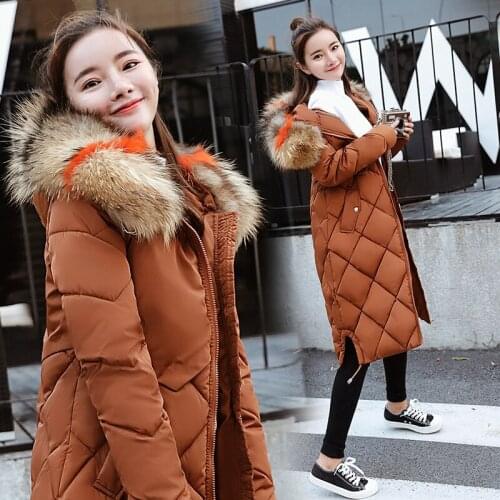 New Casual Winter Women Coat Jacket Long Winter Jacket Women Fur Collar Parkas Female Slim Winter Warm Coat Women