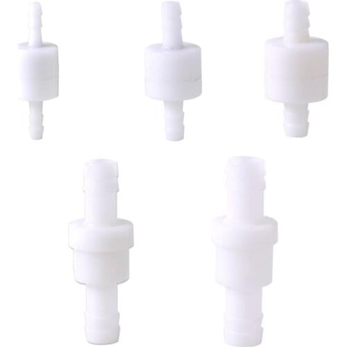 DWCX White Plastic One Way Inline Check Valve Non-return 4 6 8 10 12mm Available for Fuel Gas Liquid Water Petrol Diesel Fuel