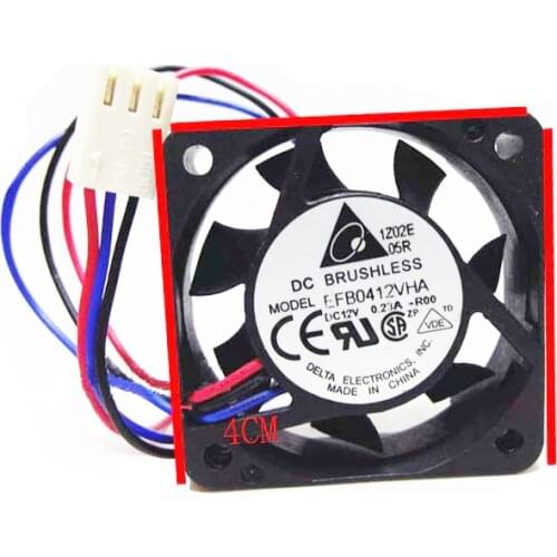 Original Delta 4010 40x40x10mm 4cm DC 12V 0.23A EFB0412VHA 3-wire Large Wind Cooling Fan