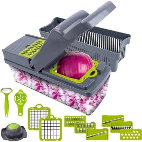 Vegetable Chopper Veggie Chopper, Multifunctional Food Chopper Onions Chopper Mandoline Slicer Vegetable Cutter Dicer