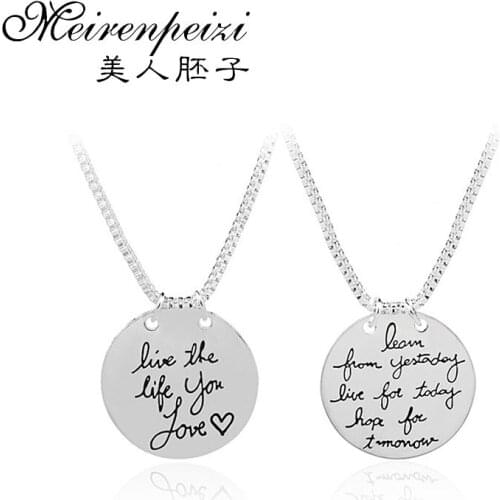 Learn From Yesterday Live For Today Hope For Tomorrow Necklace Live The Life You Love 2 Sided Pendant Necklace Gift For Her