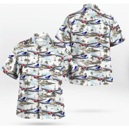 Plane 3D Printing Beach Hawaiian 2021 Summer Shirt Short Sleeve Shirt Streetwear Oversized 5XL Camisa Social Chemise Homme F2244