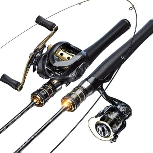 Chuangwei Baitcasting Fishing Rod Travel Ultra Light Casting Spinning Lure Low-Profile Reel Set
