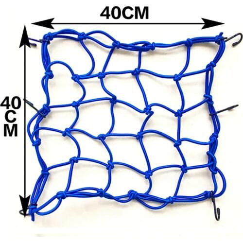 40*40 cm 6 Hooks Bungee Motorcycle Helmet Net Bungee Cargo net Moto biker Cargo Hooks Hold Down luggage Net