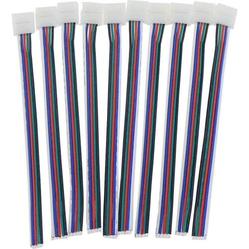 [Seven Neon]Free shipping led strip connectors cable for 5pin 10mm FPBC board 5050 RGBW led smd strip connector cable