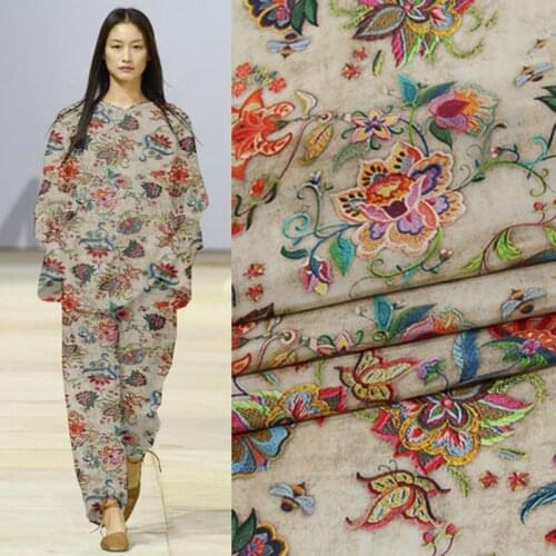 95x130xm 100% Mulberry Silk Traditional Flower Printed Silk Fabric Soft Fabric Summer Shirt Baby Cloth Dress Wedding Dress