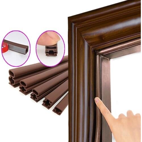 6M Weather Stripping Window Door Self-Adhesive Silicone Sealing Strip Burlete Puerta Casa Espuma Mousse Acoustica Soundproof