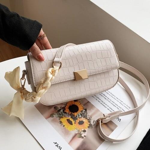 White Stone Pattern Shoulder Bags for Women Brand Designer Pu Leather Messenger Bag Female Small Flap Crossbody Handbag Purses