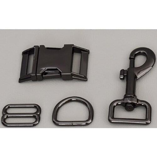 20 Sets 25mm DIY Dog Collar Straps Bags Belts Accessories Adjuster Slider For 1 Inch(25mm) Webbing High Quality Plated Metal