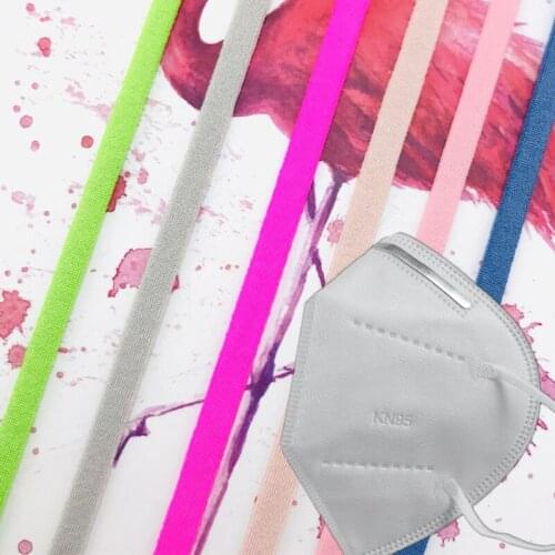 High quality 20/50/100 Meters/lot 5mm Mask Ropes Elastic Bands ear strap Color Hair band Rubber adjust Accessories DIY Sewing