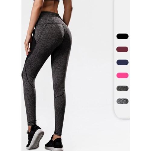 QUESHARK Professional Women High Waist Yoga Pants Quick Dry Seamless Sports Leggings Solid Color Compression Running Tight Pants