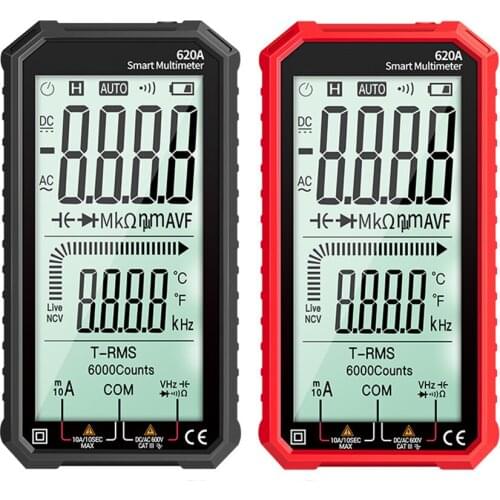 1PCS 620A Digital Smart Multimeter Transistor Testers 6000 Counts True RMS Auto Electrical Capacitance Meter Temp Resistance