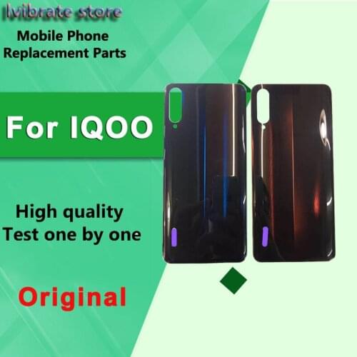 100%Original New glass Battery Back Rear Cover Door Housing For vivo IQOO Battery Cover IQ00 back shell for IQOO replacement