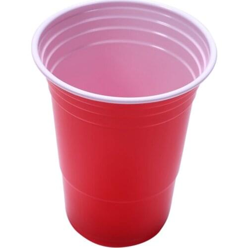 100Pcs / Set of 450Ml Red Disposable Plastic Cup Party Cup Bar Restaurant Supplies Houseware Household Goods High Quality
