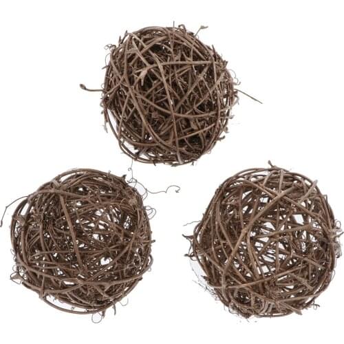 3Pcs Wicker Balls Decorative Patio Garden Wedding Birthday Party Ornament