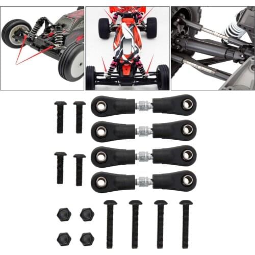 4pcs Upgraded Metal RC Car Adjustable Steering Rod Servo Link Lever for HSP HPI 1:10 Vehicles Replacement Parts