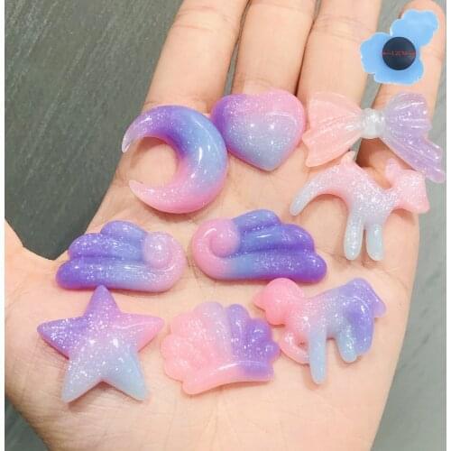 50PCS Wholesale Resin Heart Star Boys Girls Shoes Charms Shoe Accessories Kids Shoes Decorations Fit Croc Jibz Wristband