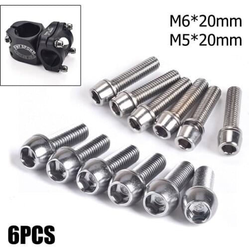 6PCS/Box Stem Bolts MTB Screws M5/M6 Road Bike Cycle Parts High-precision Steel For Bike Seatpost Collar Headset Stem