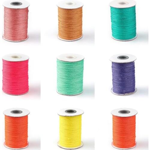 85Yards/Roll 1MM Korean Waxed Polyester Cord Waxed Thread Cord String Strap For Necklace Bracelet Rope Bead DIY Jewelry Making