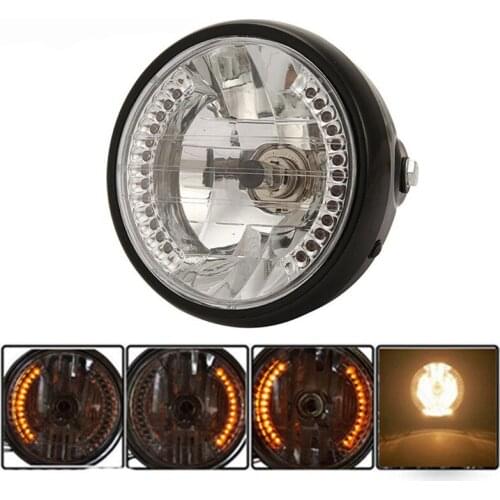 Motorcycle Accessories 7 Inch Motorcycle Modified Angel Ring Headlights Far And Near Light Steering Function Headlights