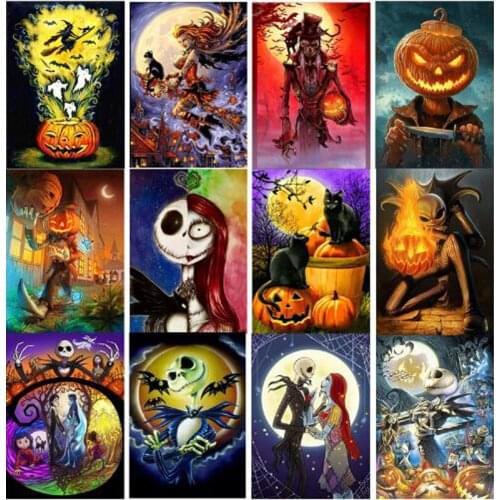 Full Drill Rhinestone Cross Stitch Diamond Mosaic 5D DIY Diamond Painting Halloween Embroidery Christmas Gift