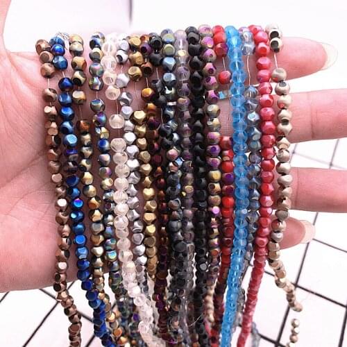 4mm 100pcs/strand Faceted Austria Crystal Earrings Choker Beads Spacer Beads for Jewelry Making DIY Necklace Accessories