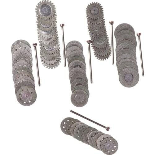 10Pcs disc+1Shank Dental Diamond Polishing Wheel Saw Disc Ultrathin Sand Cutting Film Jewelry Deture Grinding Cutter Rotary Tool