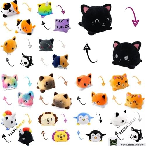 Double-sided Flip Cat Plush Stuffed Toy Stuffed Animal Plush Animal Double-sided Flip Doll Cute For Child Birthday Gift