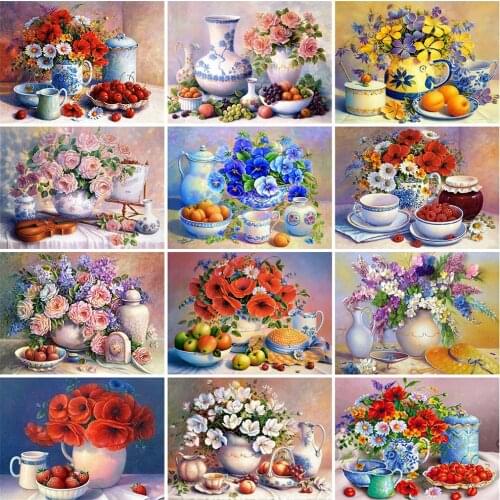 Evershine 5D DIY Diamond Painting Poppy Flower Cross Stitch Fruit Diamond Embroidery Sale Rhinestone Pictures Home Decor Gift